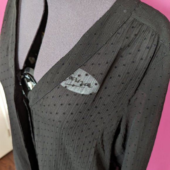 Vero Moda Sheer Polka Dot Blouse Large - Picture 9 of 11